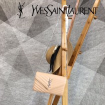 YSL-377828-015 聖邏蘭新款原版皮球紋銀扣信封包