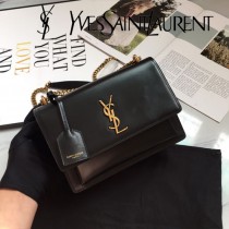 YSL-441971 聖邏蘭新款頂級進口原單王子文鄭秀文同款牙簽紋日落包