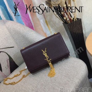 YSL-354119-01 聖邏蘭新款原版皮魚子醬流蘇斜背包