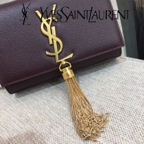 YSL-354120-01  聖邏蘭新款原版皮魚子醬流蘇斜背包