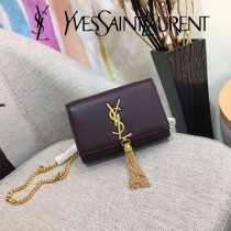 YSL-354120-01  聖邏蘭新款原版皮魚子醬流蘇斜背包