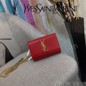 YSL-354121-07  聖邏蘭新款原版皮平紋斜挎小包
