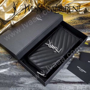 YSL-358094-01 原版皮 新款  拉璉款爆款 錢包