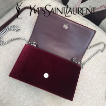 YSL-354122-03  聖邏蘭新款原版皮天鵝絨款斜背包