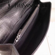 YSL原版皮新款  392737  牛皮壓鱷魚紋郵差包  鏈條包
