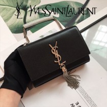 YSL-377628  聖邏蘭新款原版皮魚子醬流蘇斜背包