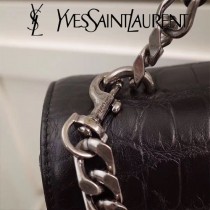 YSL原版皮新款  392737  牛皮壓鱷魚紋郵差包  鏈條包