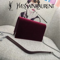 YSL-354122-03  聖邏蘭新款原版皮天鵝絨款斜背包
