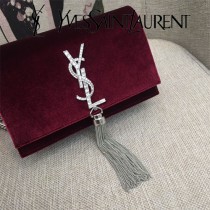 YSL-354122-03  聖邏蘭新款原版皮天鵝絨款斜背包