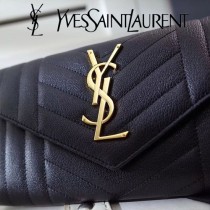 YSL原版皮新款437469-1 山羊紋聖羅蘭新款錢包