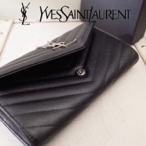 YSL原版皮新款437469-03 魚子醬聖羅蘭新款錢包