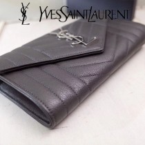 YSL原版皮新款437469-5 山羊紋聖羅蘭新款錢包