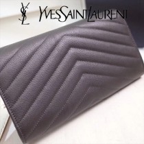 YSL原版皮新款437469-10 山羊紋聖羅蘭新款錢包