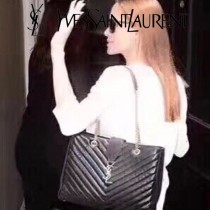 YSL原版皮新款 經典款342022 SAINTLAURENT  購物袋 純 V紋魚子醬牛皮
