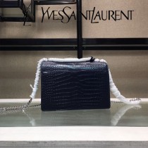 YSL-441971-03  聖邏蘭新款原版皮鱷魚紋斜背包