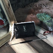 YSL-441971-05  聖邏蘭新款原版皮鱷魚紋斜背包