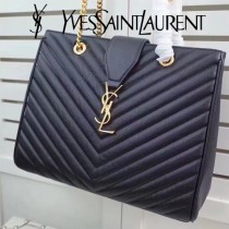 YSL原版皮新款 經典款342022 SAINTLAURENT  購物袋 純 V紋魚子醬牛皮