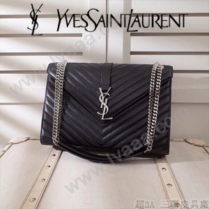 YSL原版皮新款342023經典款  V紋魚子醬牛皮
