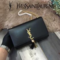 YSL-377830-05  聖邏蘭新款原版皮平紋流蘇斜挎包