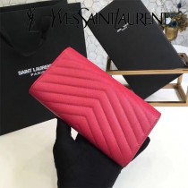 YSL原版皮新款437469-9 山羊紋聖羅蘭新款錢包
