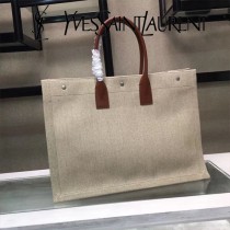 YSL-499290-01  聖邏蘭新款原版皮帆布手提包