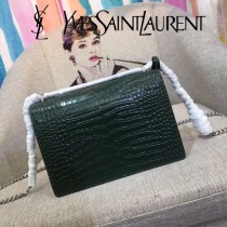 YSL-441971-02  聖邏蘭新款原版皮鱷魚紋斜背包