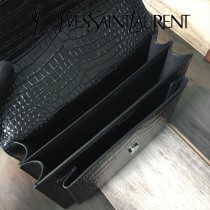 YSL-441971-05  聖邏蘭新款原版皮鱷魚紋斜背包