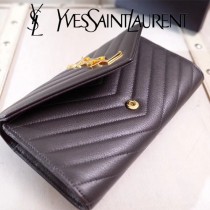 YSL原版皮新款437469-11 山羊紋聖羅蘭新款錢包