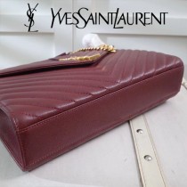 YSL原版皮新款342023經典款  V紋魚子醬牛皮