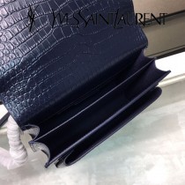 YSL-441971-03  聖邏蘭新款原版皮鱷魚紋斜背包