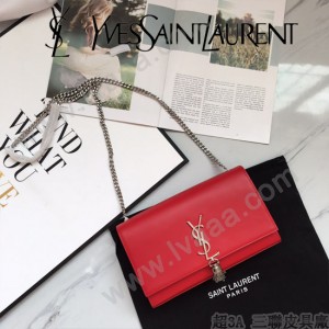 YSL-377830-03  聖邏蘭新款原版皮平紋流蘇斜挎包