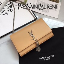 YSL-377830-02  聖邏蘭新款原版皮平紋流蘇斜挎包