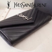 YSL原版皮新款437469-03 魚子醬聖羅蘭新款錢包