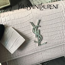 YSL-441971-07  聖邏蘭新款原版皮鱷魚紋斜背包