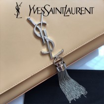 YSL-377830-02  聖邏蘭新款原版皮平紋流蘇斜挎包