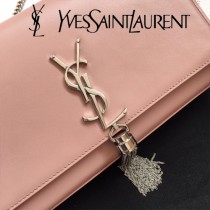 YSL-377830-01  聖邏蘭新款原版皮平紋流蘇斜挎包