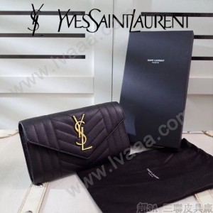YSL原版皮新款437469-1 山羊紋聖羅蘭新款錢包