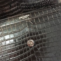 YSL-441971-05  聖邏蘭新款原版皮鱷魚紋斜背包