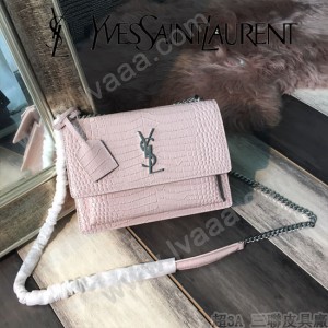 YSL-441971-07  聖邏蘭新款原版皮鱷魚紋斜背包