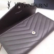 YSL原版皮新款437469-10 山羊紋聖羅蘭新款錢包