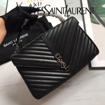 YSL-392738-01  聖邏蘭新款原版皮百搭大號郵差包