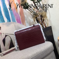 YSL-441971-06  聖邏蘭新款原版皮鱷魚紋斜背包