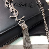 YSL-377830  聖邏蘭新款原版皮平紋流蘇斜挎包