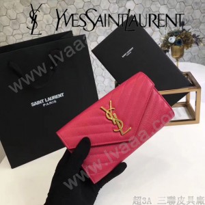 YSL原版皮新款437469-9 山羊紋聖羅蘭新款錢包