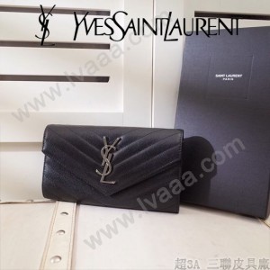 YSL原版皮新款437469-03 魚子醬聖羅蘭新款錢包