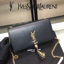 YSL-377830-04  聖邏蘭新款原版皮平紋流蘇斜挎包