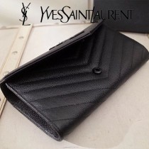 YSL原版皮新款437469-01 魚子醬聖羅蘭新款錢包