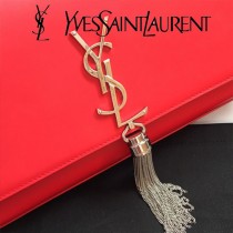 YSL-377830-03  聖邏蘭新款原版皮平紋流蘇斜挎包