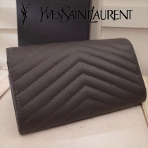 YSL原版皮新款437469-09 魚子醬聖羅蘭新款錢包