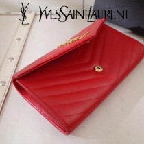 YSL原版皮新款437469-04 魚子醬聖羅蘭新款錢包